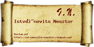 Istvánovits Nesztor névjegykártya